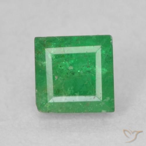 0.23ct Natural Verde medio Esmeralda, Cuadrado, I1, Photo A