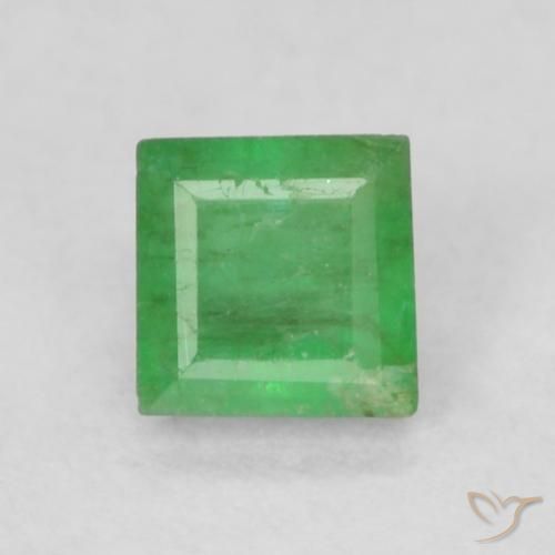 0.16ct Natural Verde trébol Esmeralda, Cuadrado, I1
