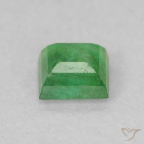 Esmeralda Verde trébol natural de 0.16 ct, Cuadrado, I1