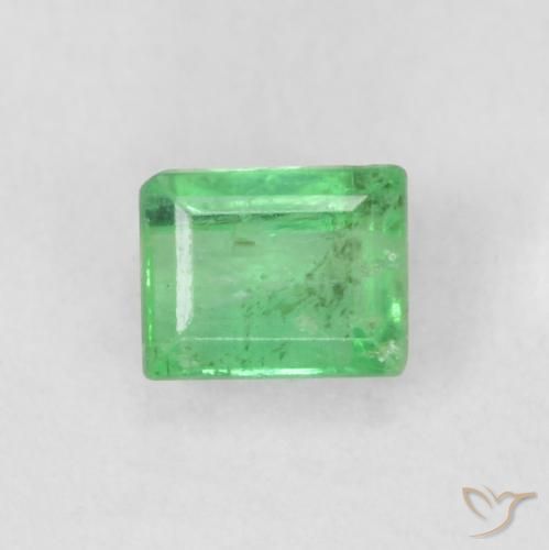 0.16ct Natural Verde amarillento pálido Esmeralda, Corte Baguette, VS