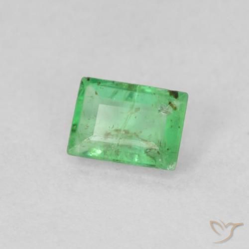 Esmeralda verde natural de 0,19 ct, baguette, VS