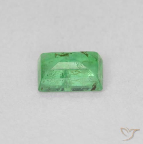 Esmeralda verde natural de 0,19 ct, baguette, VS