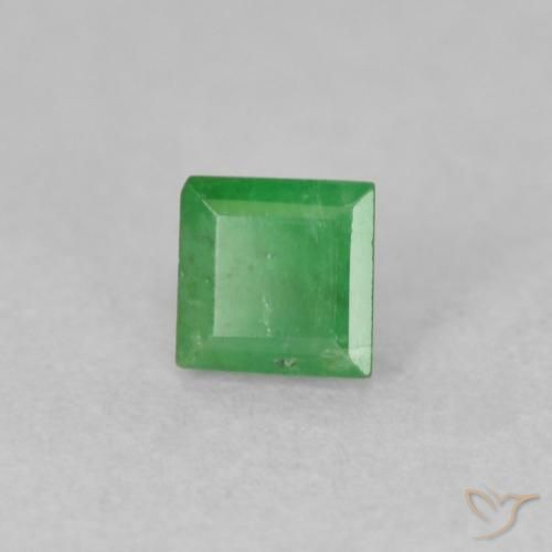 Esmeralda Verde trébol natural de 0.22 ct, Cuadrado, I1
