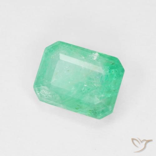 Esmeralda Verde claro natural de 1.02 ct, Corte Octágono / Esmeralda, SI