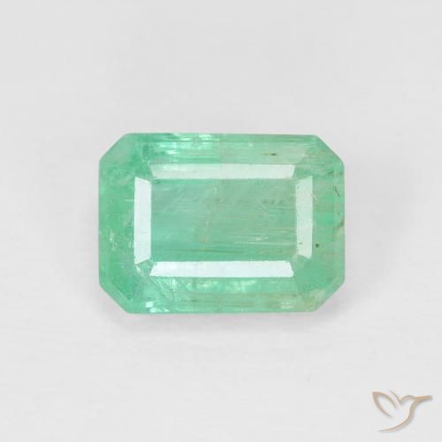 1.27ct Natural Verde claro Esmeralda, corte esmeralda, SI