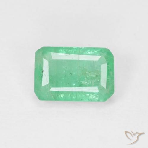 0.64ct Natural Verde claro Esmeralda, corte esmeralda, SI