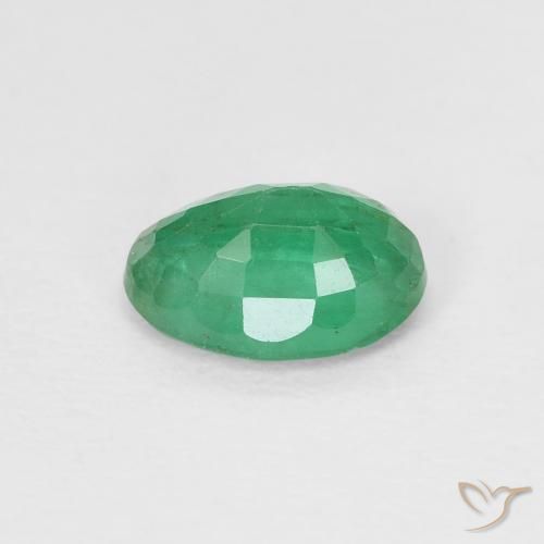 Esmeralda Verde jade natural de 0.77 ct, Ovalada, VS-SI