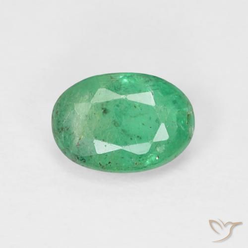 0.79ct Natural Verde claro Esmeralda, Ovalada, VS-SI, Photo A