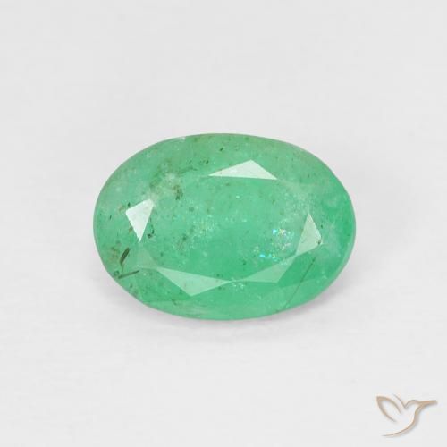 0.76ct Natural Verde medio Esmeralda, Ovalada, VS-SI