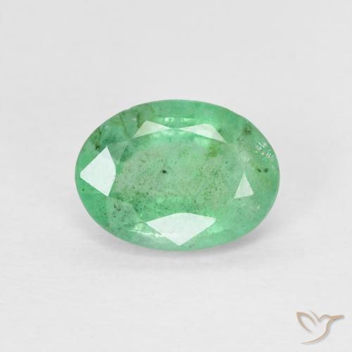 0.78ct Natural Verde claro Esmeralda, Ovalada, VS-SI
