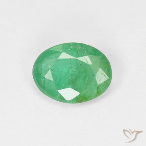 0.92ct Natural Verde azul Esmeralda, Ovalada, VS-SI