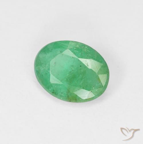 Esmeralda Verde azul natural de 0.92 ct, Ovalada, VS-SI
