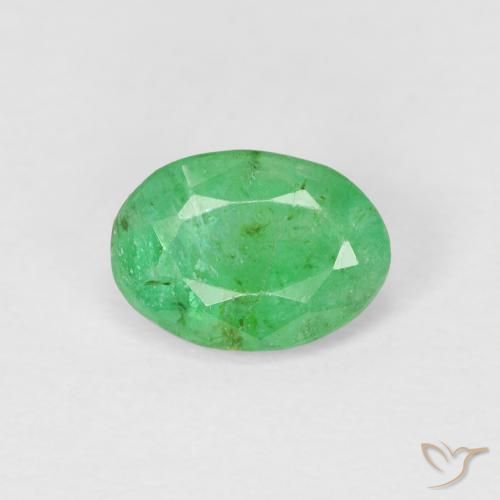 0.80ct Natural Verde medio Esmeralda, Ovalada, SI