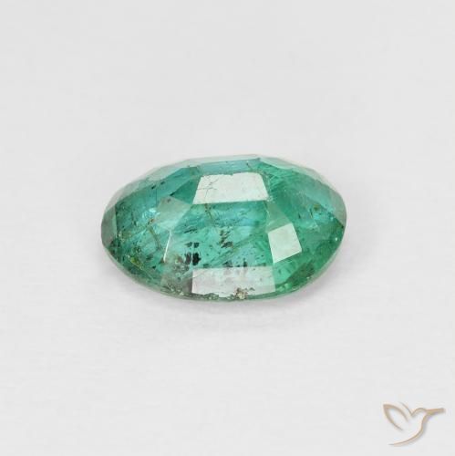 Esmeralda Verde frío natural de 1.09 ct, Ovalada, VS-SI