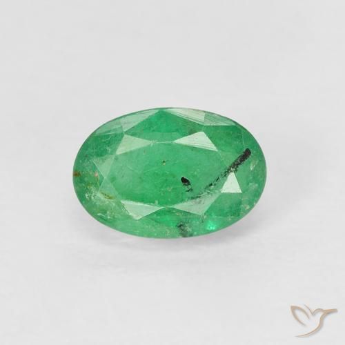 0.58ct Natural Verde claro Esmeralda, Ovalada, VS-SI