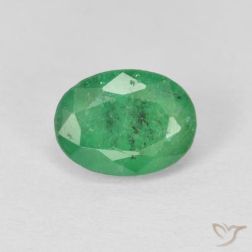 0.80ct Natural Verde amarillento Esmeralda, Ovalada, SI