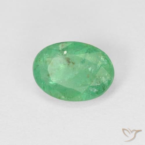 0.79ct Natural Verde medio Esmeralda, Ovalada, SI