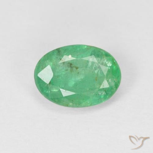 Esmeralda Verde medio natural de 0.79 ct, Ovalada, SI