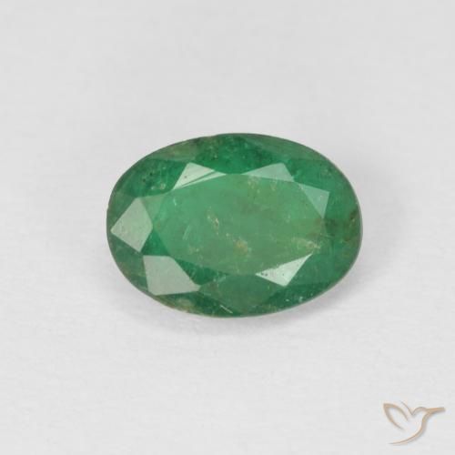 0.69ct Natural Verde medio Esmeralda, Ovalada, SI