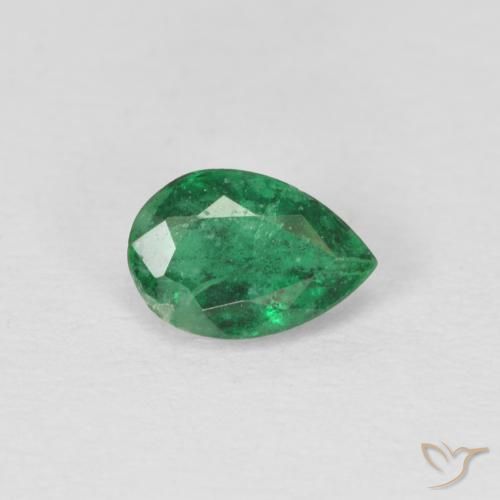 0.46ct Natural Verde bosque Esmeralda, En forma de pera, SI