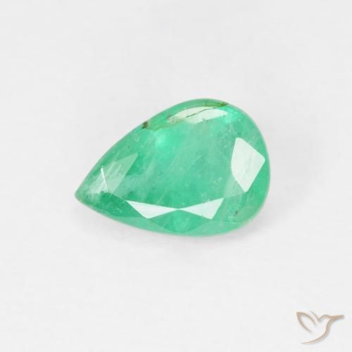 Esmeralda Verde menta intenso natural de 0.78 ct, En forma de pera, VS-SI
