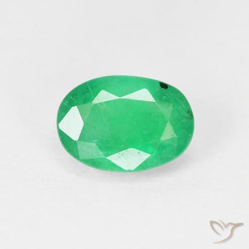 0.86ct Natural Verde amarillento Esmeralda, Ovalada, VS-SI