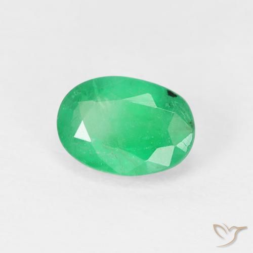Esmeralda Verde amarillento natural de 0.86 ct, Ovalada, VS-SI