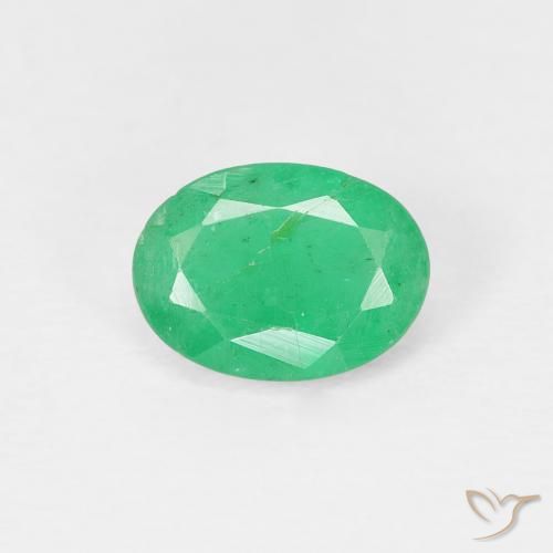 0.69ct Natural Verde medio Esmeralda, Ovalada, VS-SI