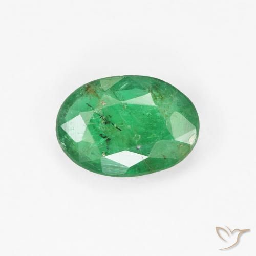 0.62ct Natural Verde amarillento Esmeralda, Ovalada, SI