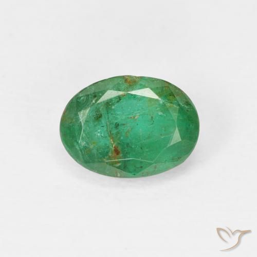 0.83ct Natural Verde medio Esmeralda, Ovalada, SI, Photo A