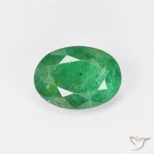 0.95ct Natural Verde medio Esmeralda, Ovalada, SI