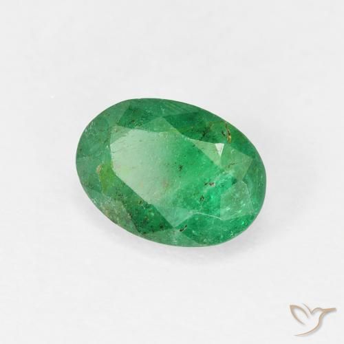 Esmeralda Verde medio natural de 0.95 ct, Ovalada, SI