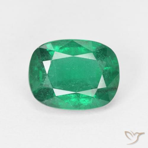 2.24ct Natural Verde frío Esmeralda, Forma Cojín, VS