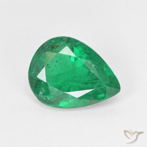 1.70ct Natural Verde oscuro Esmeralda, En forma de pera, VS