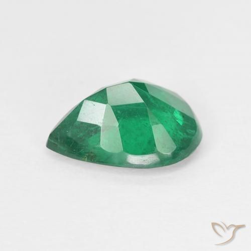 Esmeralda Verde oscuro natural de 1.70 ct, En forma de pera, VS