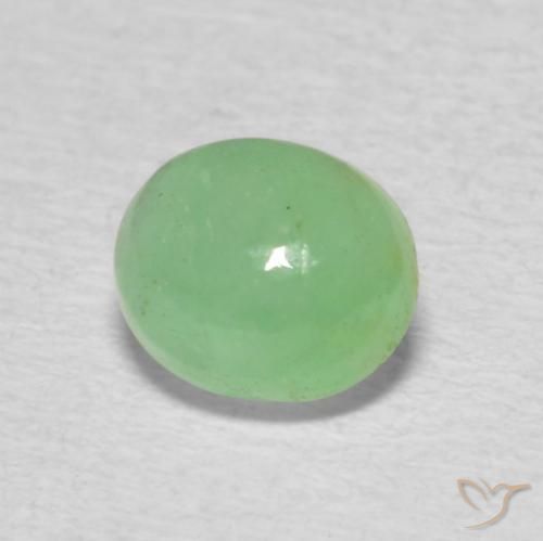 Esmeralda Verde claro natural de 0.65 ct, Ovalada, Translúcido