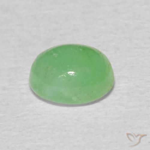 Esmeralda Verde claro natural de 0.65 ct, Ovalada, Translúcido