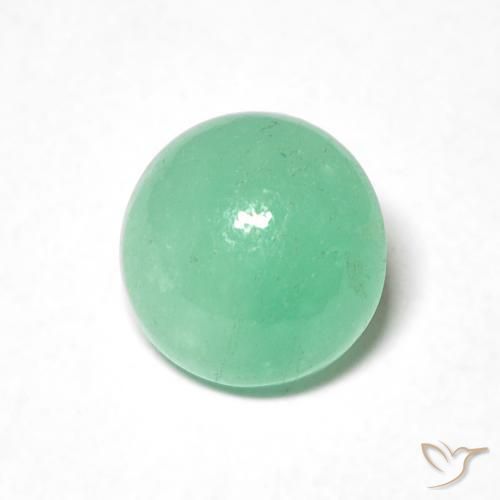 Esmeralda Verde claro natural de 1.05 ct, Redondo, Translúcido