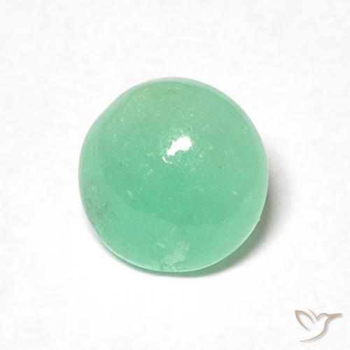 Esmeralda Verde menta claro natural de 0.70 ct, Redondo, Translúcido