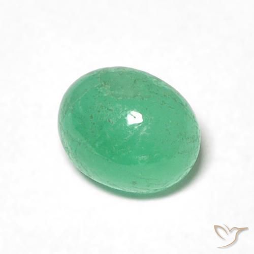 Esmeralda Verde pistacho natural de 0.48 ct, Ovalada, Translúcido