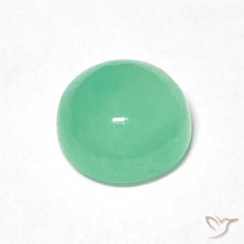 Esmeralda Verde pistacho natural de 0.86 ct, Redondo, Translúcido