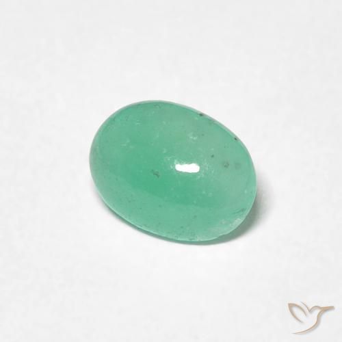 Esmeralda Verde claro natural de 0.58 ct, Ovalada, Translúcido