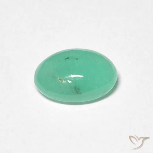 Esmeralda Verde claro natural de 0.77 ct, Ovalada, Translúcido
