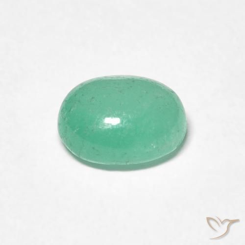 Esmeralda Verde claro natural de 0.89 ct, Ovalada, Translúcido