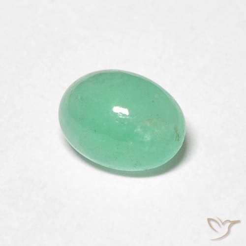Esmeralda Verde pistacho natural de 0.72 ct, Ovalada, Translúcido