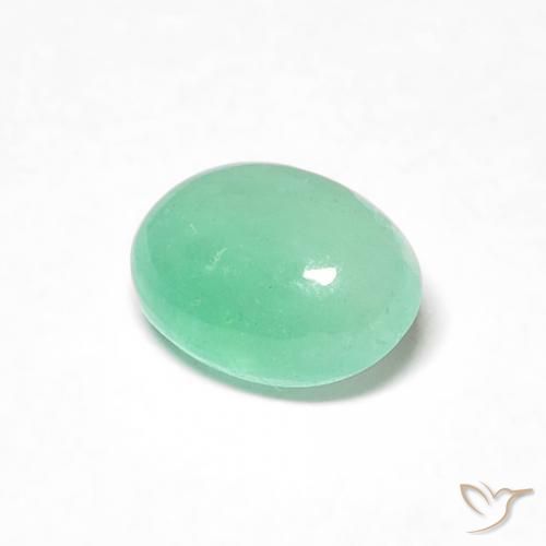 Esmeralda Verde medio natural de 0.58 ct, Ovalada, Translúcido