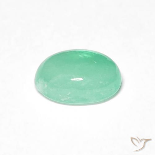 Esmeralda Verde medio natural de 0.58 ct, Ovalada, Translúcido