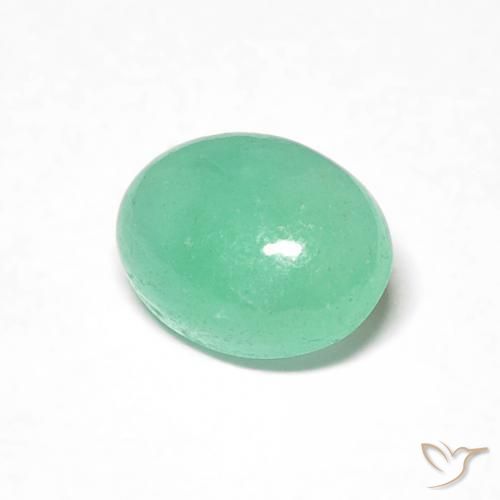 Esmeralda Verde pistacho natural de 0.69 ct, Ovalada, Translúcido