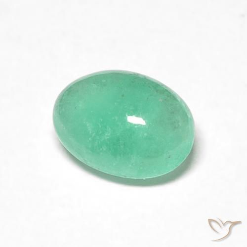 Esmeralda Verde menta natural de 0.61 ct, Ovalada, Translúcido