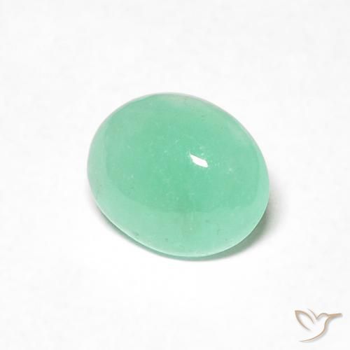 Esmeralda Verde menta claro natural de 0.54 ct, Ovalada, Translúcido